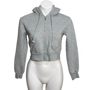 Brandy Melville cropped grey hoodie sweatshirt